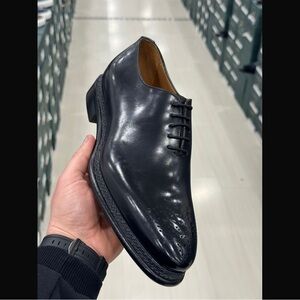 Classic Men's Black Leather Dress Oxford with Norwegian stitching